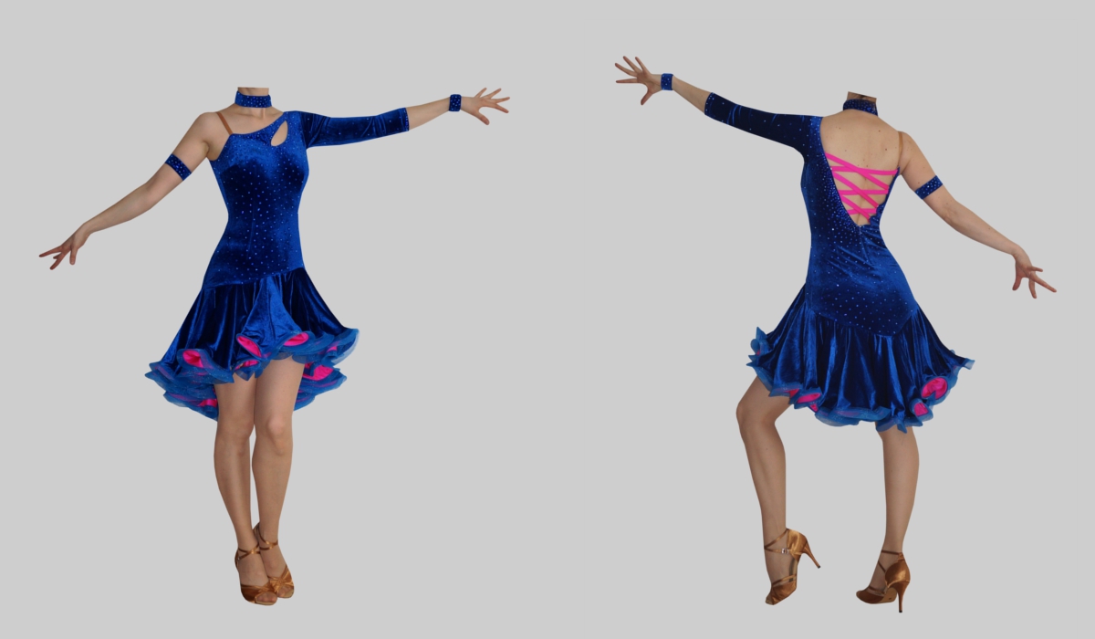 Lateinkleid Velvet Blue 34/36